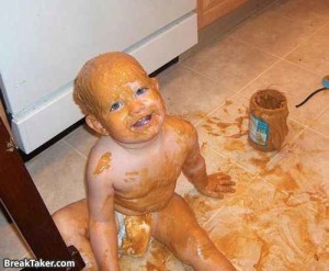 peanut butter messy baby